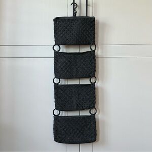IKEA Nordrana Crochet Hanging 4 Pocket Organizer Storage Baskets in Gray